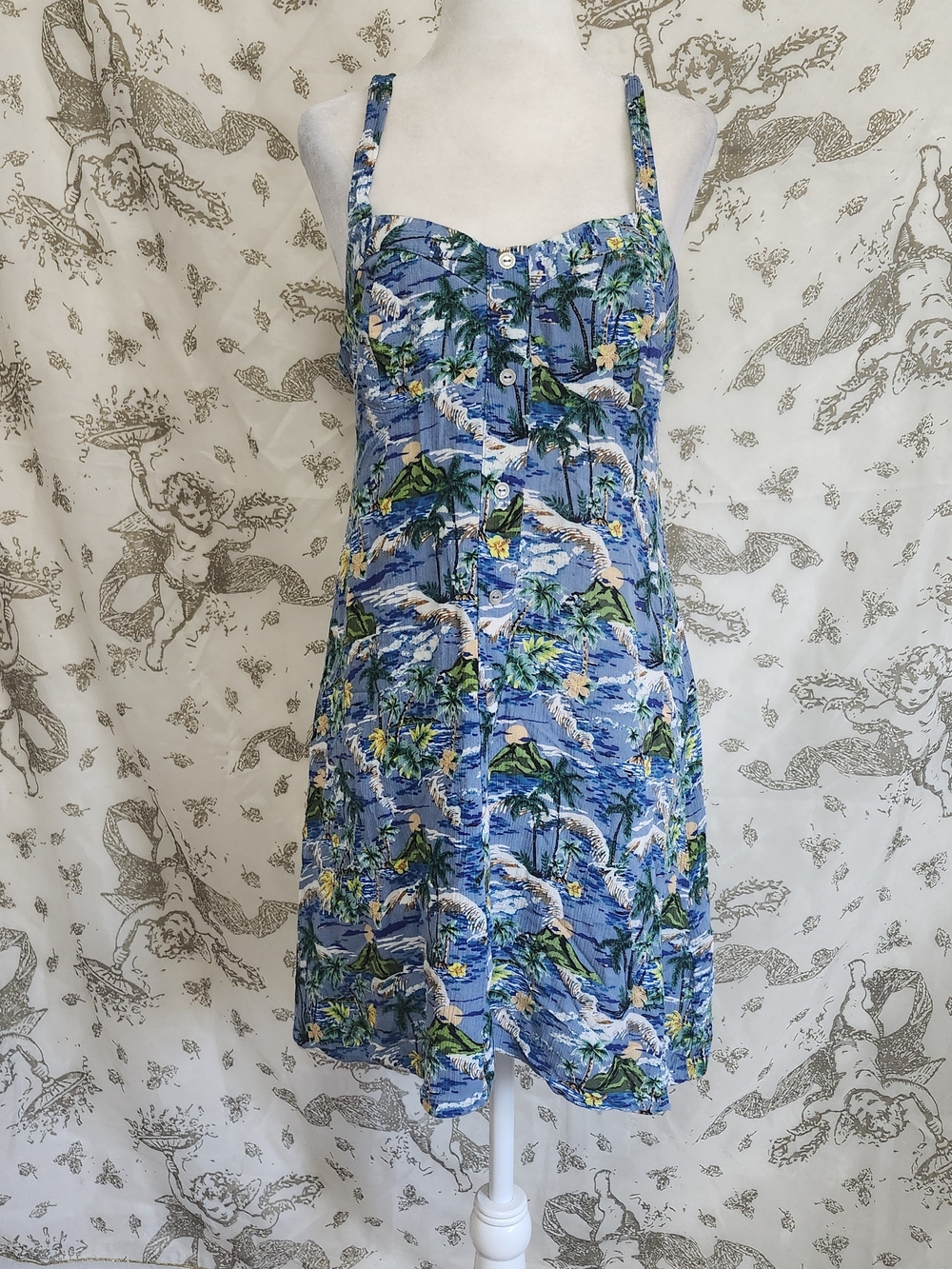 Wild Fable tropical rayon summer dress M